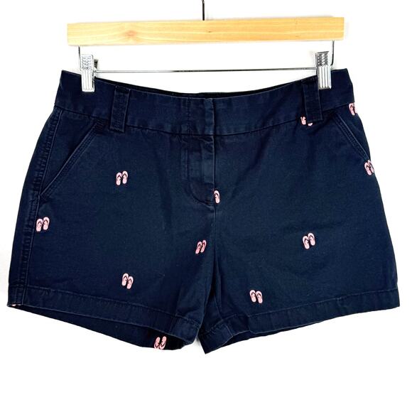 J. Crew Chino City Fit Navy Flip Flop Embroidered Shorts 8 - Picture 2 of 8